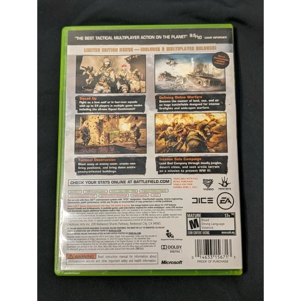 Battlefield: Bad Company 2 Limited Edition (Xbox 360, 2010) - CIB‎